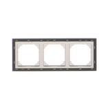 Simon 55 Ramka potrójna 3-krotna DUO Aluminium podstawa czarna TRD3.149/143 KONTAKT