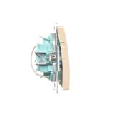 Simon Basic Przycisk potrójny z podświetleniem LED 10A szybkozłączka beż