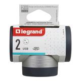 Rozgałęźnik Obrotowy 2-Gniazdowy Z/U Usb A+C Aluminium/Grafitowy Helmo 049439 LEGRAND