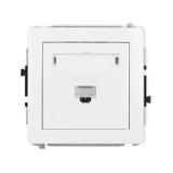 DECO Mechanizm gniazda komputerowego pojedynczego 1xRJ45, kat. 6, 8-stykowy biały mat