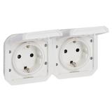 NOWE PLEXO - GNIAZDO SCHUKO 2X2P+Z POZIOME MECHANIZM 16A-250V BIAŁE 069675L LEGRAND