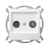 AS ANTYBAKTERYJNY Gniazdo RTV przelotowe 10-dB produkt zawiera szkło fosforanowo-srebrowe - kolor bi