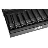 Nasadki udarowe 1/2", E10-E24, zestaw 9 szt., CrMo