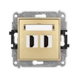 ICON Mechanizm gniazda podwójnego HDMI 2.0 złoty