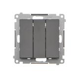 Simon 55 Przycisk zwierny potrójny szybkozłączka Grafitowy mat