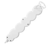 Przedłużacz 5-krotny 2P+Z, 3m H05VV-F 3x1,5mm2, Imax=16A, płaska wtyczka, biały