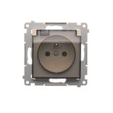 Simon 54 Gniazdo IP44 bez uszczelki 16A z. śrub. klapka transp. kremowy *Wymagana uszczelka ramki