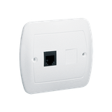 Simon Akord Gniazdo telefoniczne RJ11 pojedyncze. Montaż do puszki na wkręty biały