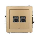 DECO Mechanizm gniazda komputerowego podwójnego 2xRJ45, kat. 7, ekranowany, 8-stykowy, bez pola opis