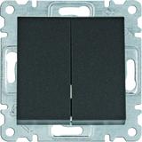 lumina Łącznik przyciskowy zwierny 2-klawiszowy czarny WL0143 HAGER