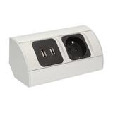 Gniazdo meblowe 1x2P+Z, 2xUSB (typ A, 2,1A) OR-AE-1310 ORNO