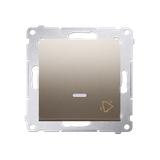 Simon 54 Przycisk „dzwonek” z podświetleniem LED 16A 250V zaciski śrubowe złoty mat DD1AL.01/44 KONTAKT