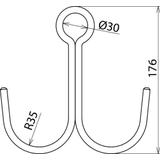 Hak do linki uziemiającej zawieszany na słupie trakcyjnym