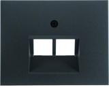BERKER K.1 Płytka czołowa do gniazda przyłączeniowego UAE podwójna komp./tel. antracyt mat lakierowa