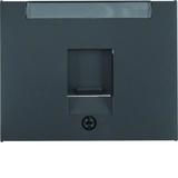 BERKER K.1 Płytka czołowa pojedyncza zasuwa chroniące przed kurzem pole opisowe antracyt mat lakiero