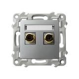 SZAFIR Gniazdo głośnikowe pojedyncze - kolor srebro GGN-1Z/m/18