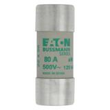 CYLINDRICAL FUSE 22 x 58 80A AM 500V AC Wkładka cylindryczna 22 x 58mm 80A AM 500V AC C22M80 EATON