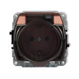 TREND Mechanizm gniazda bryzgoszczelnego z uziemieniem SCHUKO 2P+Z (klapka dymna, przesłony torów pr