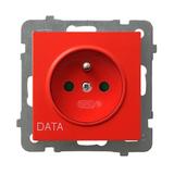 AS Gniazdo pojedyncze z uziemieniem DATA z przesłonami torów prądowych - kolor biały