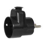 Wtyczka kątowa Uni-Schuko, 2P+Z , 16A, Czarna