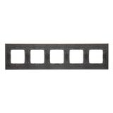 Simon 54 Nature Ramka 5-krotna Nature-Metal SATYNOWY BLASK IP20/IP44* (*IP44-należy zastosować zestaw uszczelek DUN5) DRN5/79 KONTAKT