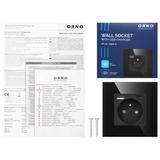 Gniazdo pojedyncze 2P+Z, USB-A + USB-C, PD, max. 20W, czarny OR-AE-13308/B ORNO