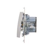 Simon 54 Przycisk pojedynczy zwierny z podświetleniem LED bez piktogramu 16A z. śrub. srebrny mat