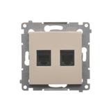 Simon 54 Gniazdo telefoniczne podwójne RJ12 kremowy