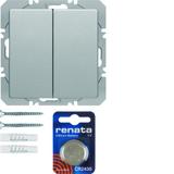 BERKER Q.x KNX RF quicklink przycisk radiowy podwójny płaski Berker.Net aluminium 85656224 HAGER