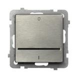 SONATA STAL INOX Łącznik dwubiegunowy z podświetleniem niebieskim kolor stal inox ŁP-11RMS/m/37 OSPEL