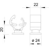177/20-CU, UCHWYTY PRZEW.ZATRZASK.20MM/M8
