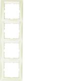 B.Kwadrat Ramka 4-krotna pionowa z polem opisowym, kremowy, połysk
