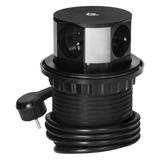 Gniazdo meblowe O10cm wysuwane z blatu z ładowarką indukcyjną ładowarką USB i przewodem 1,5m 3x2P+ O