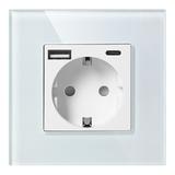 Gniazdo pojedyncze 2P+Z, Schuko, USB-A + USB-C, wyjście 5VDC max. 3A, biały OR-AE-13308(GS)/W ORNO