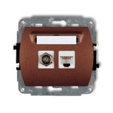 TREND Mechanizm gniazda antenowego poj. typu F (SAT) + gniazda komp. poj. 1xRJ45, kat. 5e, 8-stykowy