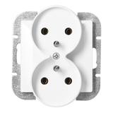 Gniazdo podwójne podtynkowe 2x2P+Z Pearl, 16A, 250V, PT-6 PR, biały
