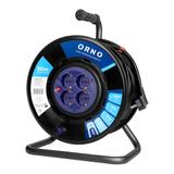 Przedłużacz bębnowy, 4 gniazda 2P+Z Schuko, kabel PVC H05VV-F 3x1,5mm2, długość - 50m, STAŁE GNIAZDA