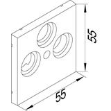 tehalit.WA Płytka centralna CATV / SAT 3-krotna 55x55mm PC-ABS bezhalog jszary