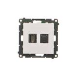 Simon 55 Gniazdo HDMI+RJ45 kat.6 Jasnoszary mat