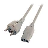 Kabel zasilający Schuko 180° - C13 180° 3m szary