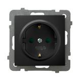 AS Gniazdo pojedyncze z uziemieniem schuko z przesłonami torów prądowych - kolor czarny metalik