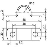 Uchwyt do montażu przewodu uziem. CUI na ścianie, stal nierdzewna NIRO