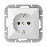 Gniazdo pojedyncze podtynkowe 2P+Z Schuko Pearl, 16A, 250V, PT-17P, biały