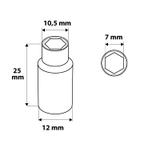 Nasadka sześciokątna 1/4", 7 mm, superlock