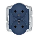 MINI Gniazdo podwójne do ramki z uziemieniem 2x(2P+Z) (przesłony torów prądowych) navy blue 64MGPR-2zp KARLIK