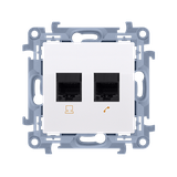Simon 10 Gniazdo RJ45 kat. 6+gniazdo telefoniczne RJ11 biały