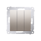 Simon 54 Przycisk potrójny 10A szybkozłączka złoty mat