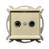 SONATA Gniazdo RTV przelotowe 10-dB - kolor szampański złoty