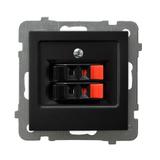 AS Gniazdo głośnikowe podwójne - kolor czarny metalik