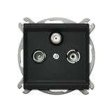 SONATA Gniazdo RTV-SAT przelotowe - kolor czarny metalik